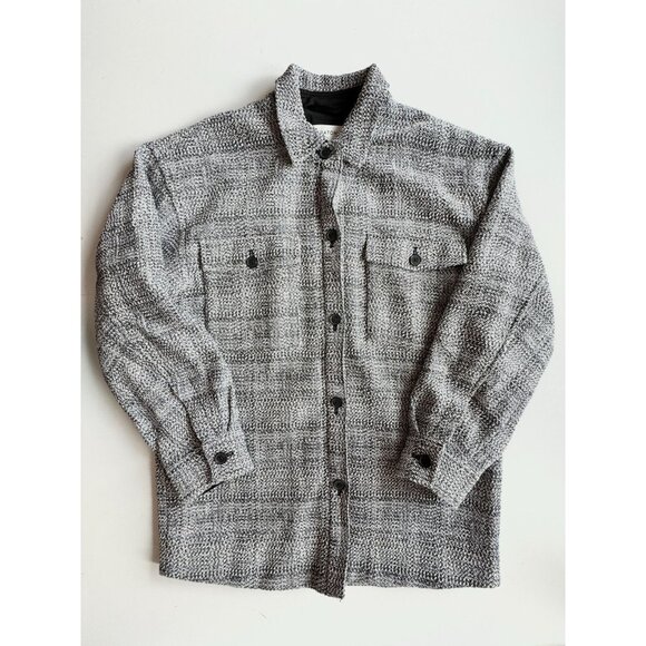 Aritzia BABATON Joan Black Cotton Linen Tweed Oversized Shirt Jacket, Size 2/M - Picture 5 of 16